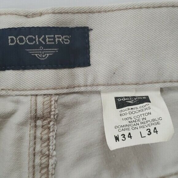 Dockers Men's Light Tan Twill Regular Fit Straight Leg Jeans Pants Size 34 x 34 - Picture 10 of 13